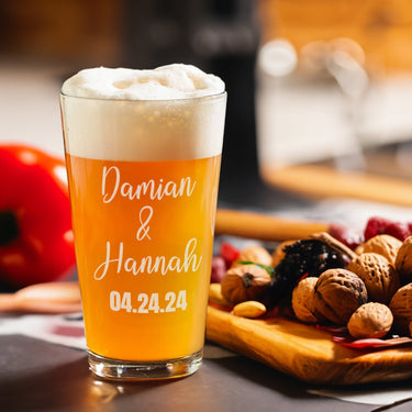 Custom Your Text 22oz Beer Glasses | Personalized Monogrammed Beer Glass